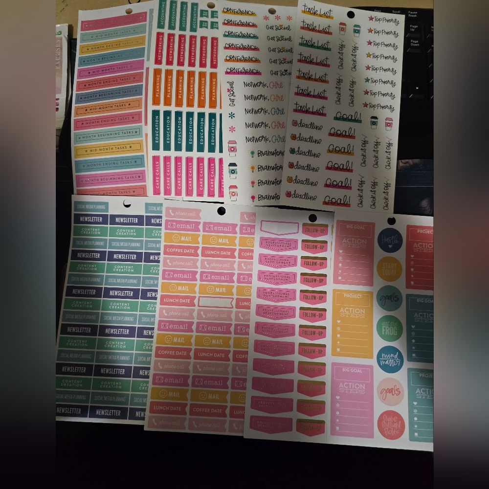 Planner Stickers Set - Work/Social Media/Project Management Theme